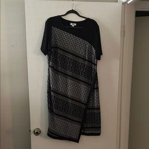 Cato Black and Gray Asymmetrical Dress